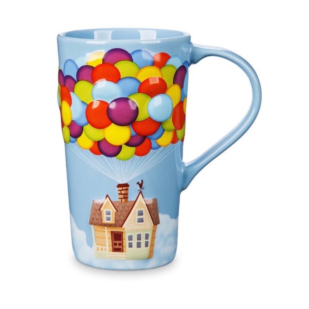 Disney Store Pixar Up Latte Mug 20 oz 3D Balloon House Russell Pixar Like New